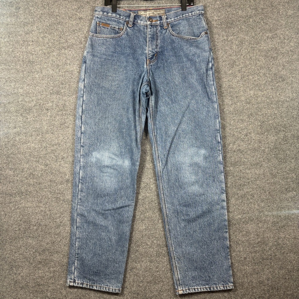 Eddie Bauer Relaxed Fit Mens 33x32 (Fits 34x32) Fleece Lined Medium Wash Jeans
